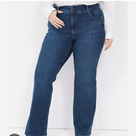 Lane Bryant 24 High Rise Bootcut Jeans Flex Magic Waist Tighter Tummy Denim Plus - Picture 1 of 15